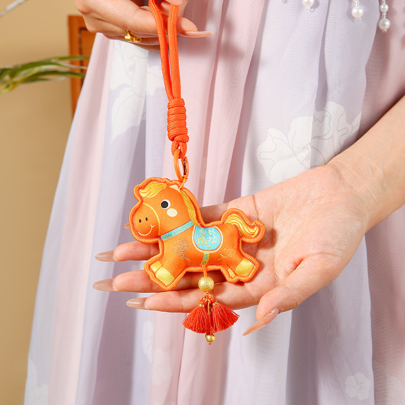 Horse Year Cultural and creative embroidered sachets and pendants, national trend pendants, lucky bags, sachets and pendants, festival small gifts Application Scenario