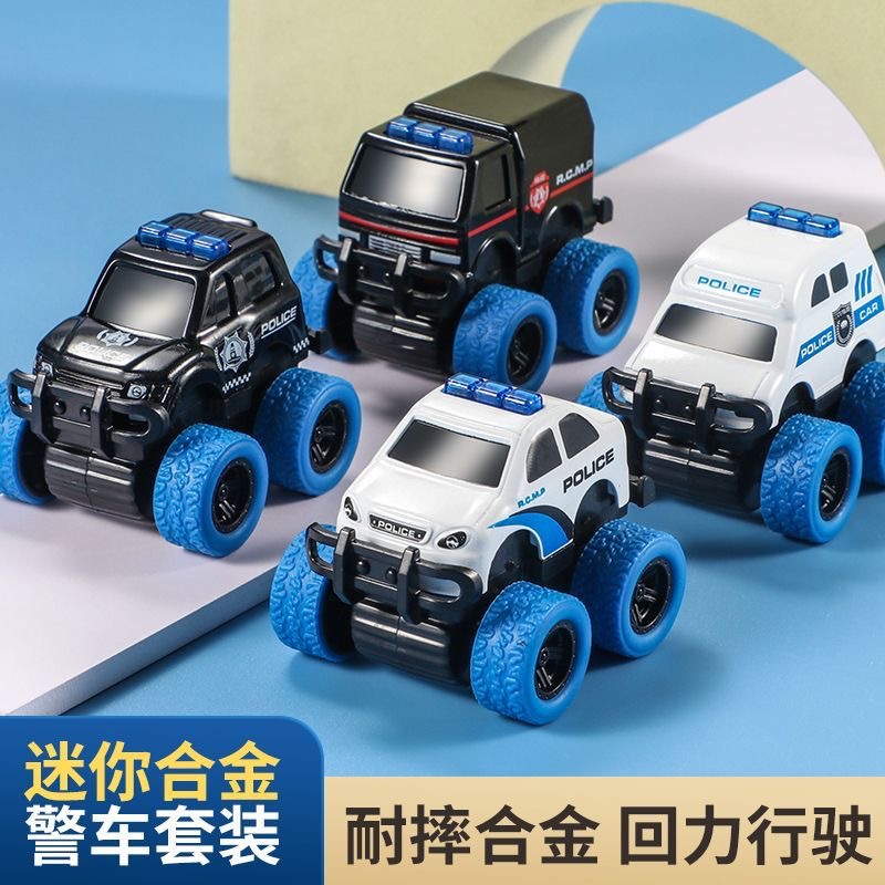 跨境迷你儿童玩具合金车消防车工程车回力模型摆摊玩具摆件娃娃机