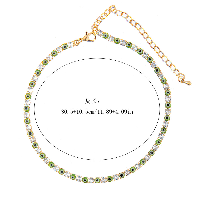A new Amazon cross-border European and American cat's eye colored zircon necklace with a single-layer design sense, trendy and individual rhinoceros necklace Application Scenario