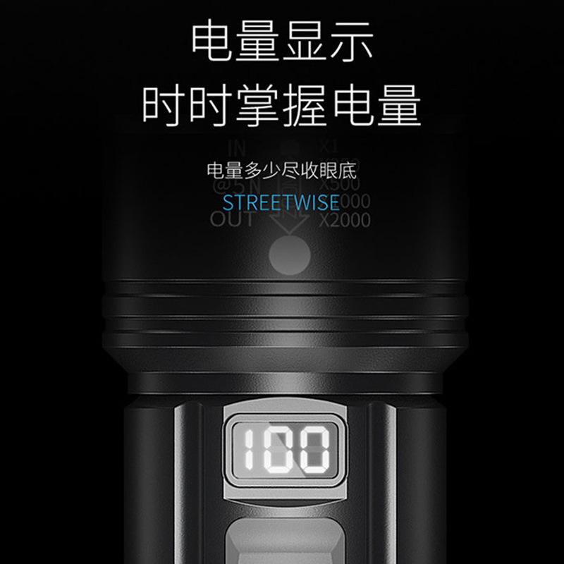 Bright multi-functional high-intensity fixed-focus flashlight, LED outdoor USB charging, portable 18650 flashlight for home use Specification image