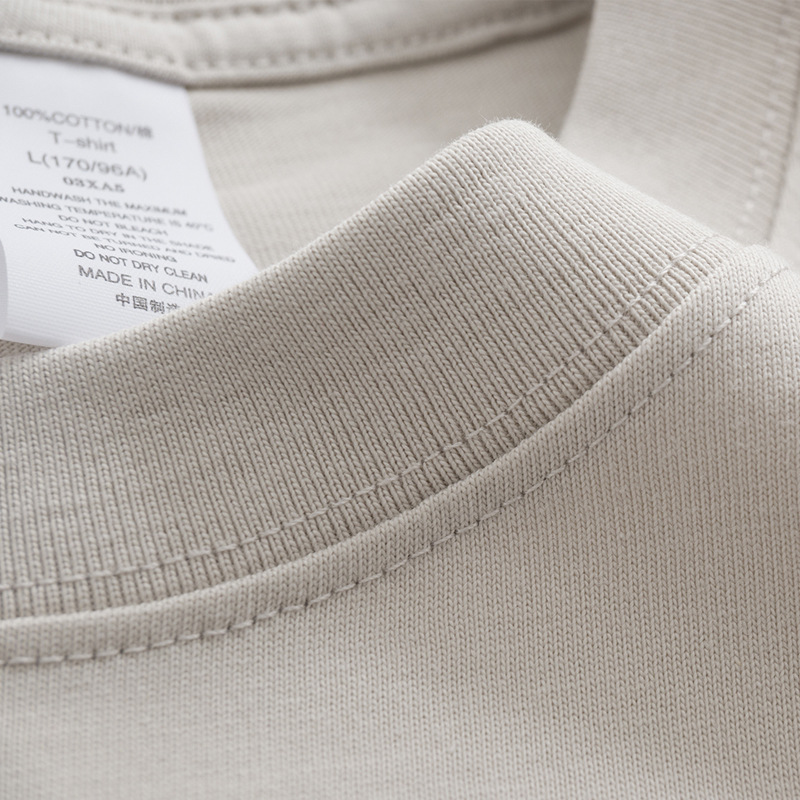 250g pure cotton T-shirt, a summer men's and women's heavyweight combed cotton short-sleeved urban casual base layer, 32-count cotton white T-shirt details Picture