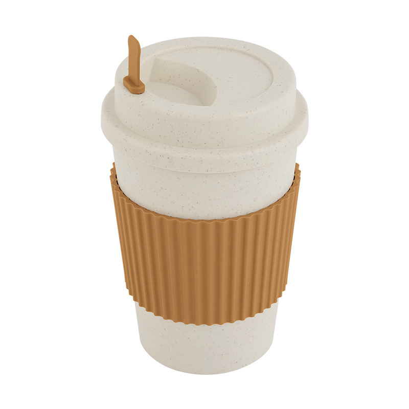 Wheat straw coffee cups, Japanese outdoor leak-proof mugs, popular portable cups, gift cups, water cups, wholesale cups Item Picture
