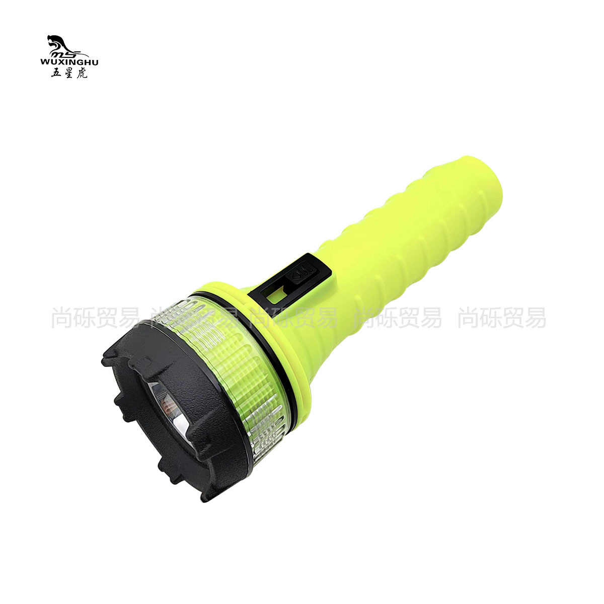 Waterproof fluorescent green battery-powered diving flashlight, long and short models, simple switch diving lighting flashlight Item Picture
