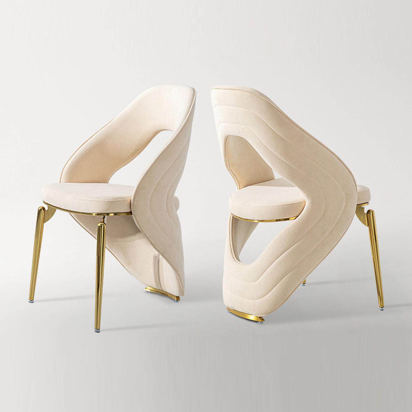Italian-style dining chairs, simple and modern dining tables and chairs, stainless steel restaurant and hotel chairs, sales office and villa armrests, dining chairs for home use