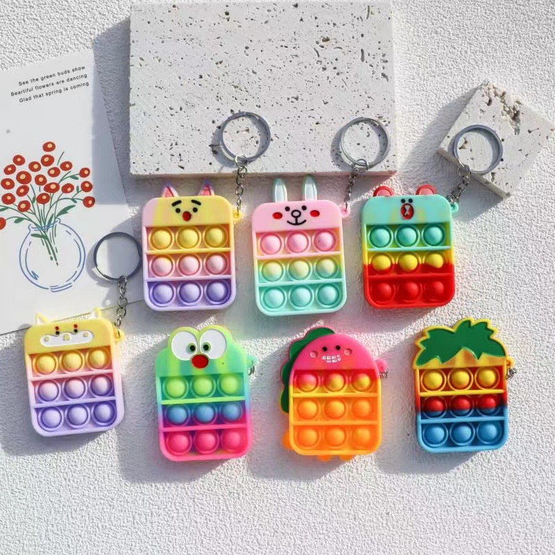 跨境新款硅胶灭鼠先锋钥匙扣新款卡通泡泡乐钥匙扣厂家直销批发