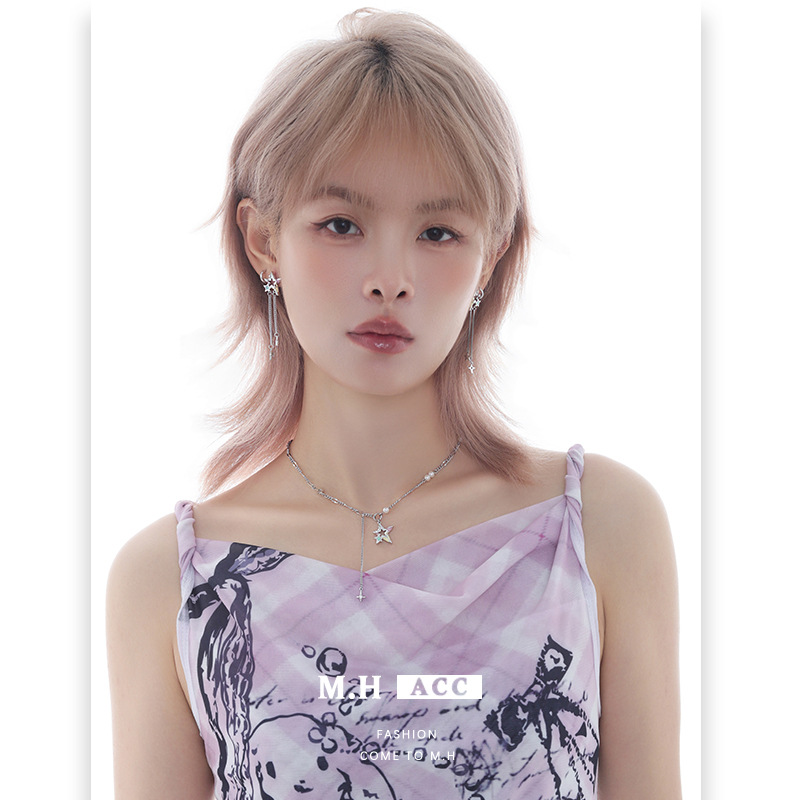 Original design macaron five-pointed star series earrings for women, fashionable, exquisite, individual, sweet and cool dopamine stud wholesale Application Scenario