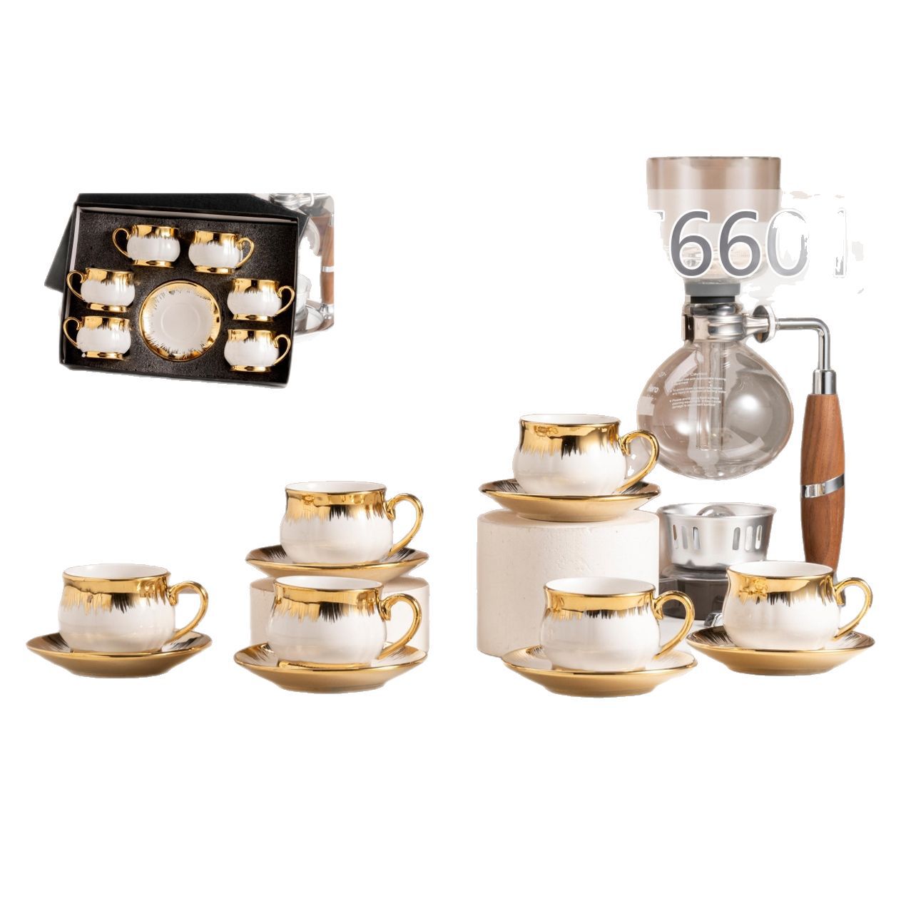 Coffee cup, light luxury European-style cup and dish set, ceramic tea cups, coffee sets, tea sets, high school girls' appearance level details Picture