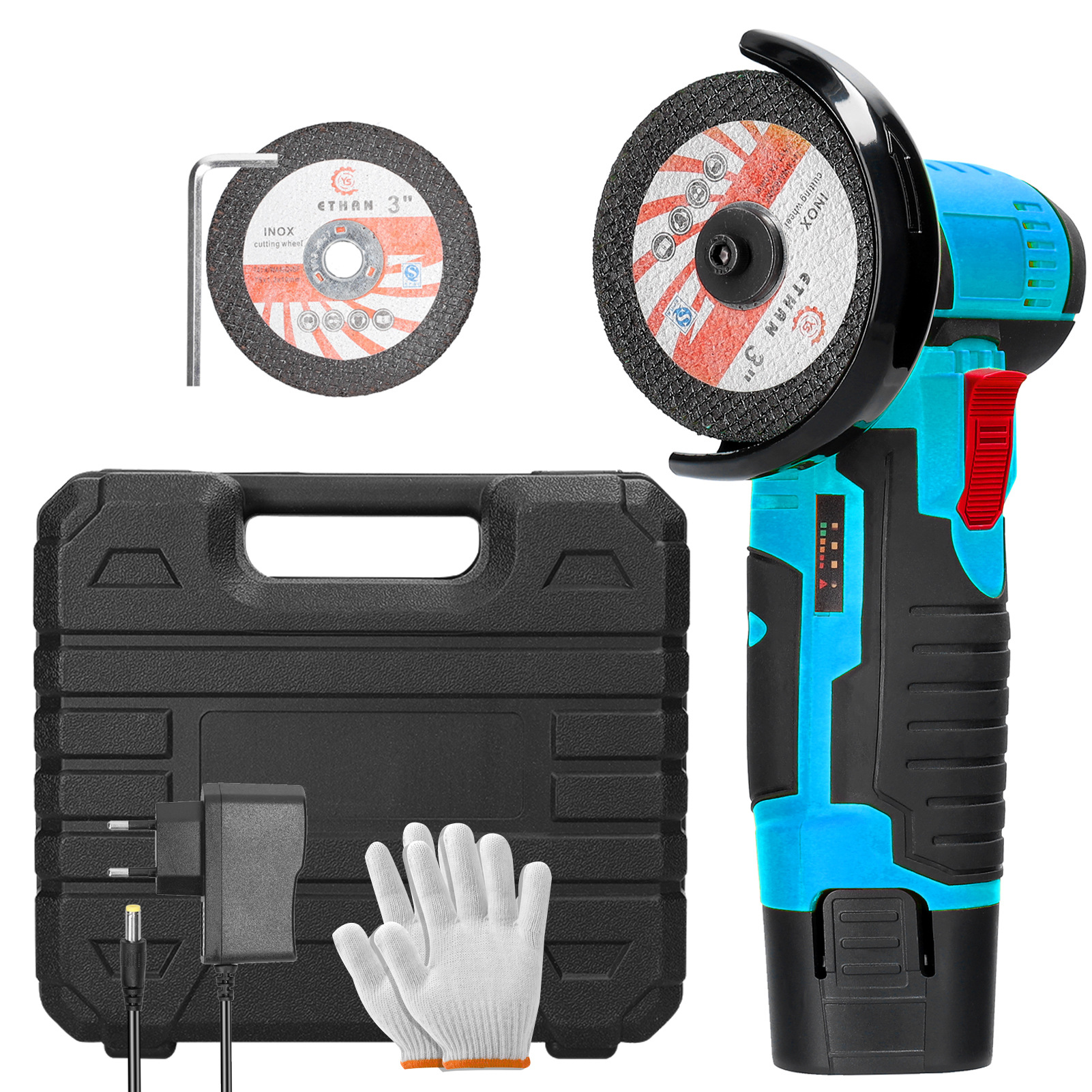 E23687 small Angle grinder, 12V Specification drawing