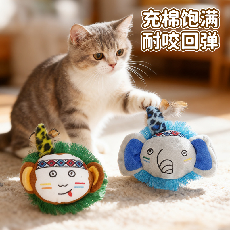 跨境猫玩具猫薄荷毛绒流苏逗猫棒猫咪自嗨解闷啃咬磨牙宠物玩具产品图