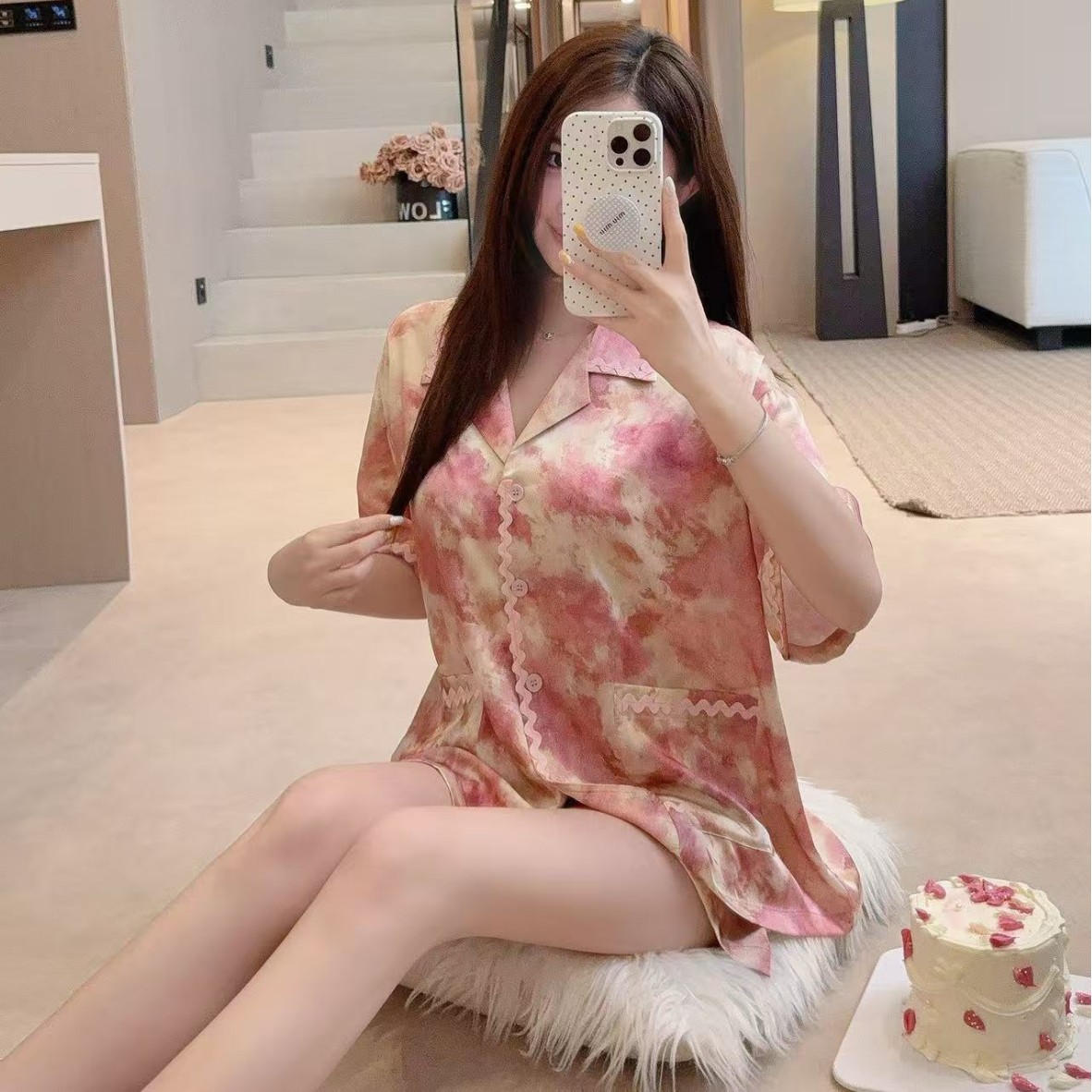 睡衣/丝绸/家居服/睡衣冬季/秋季成套睡衣细节图