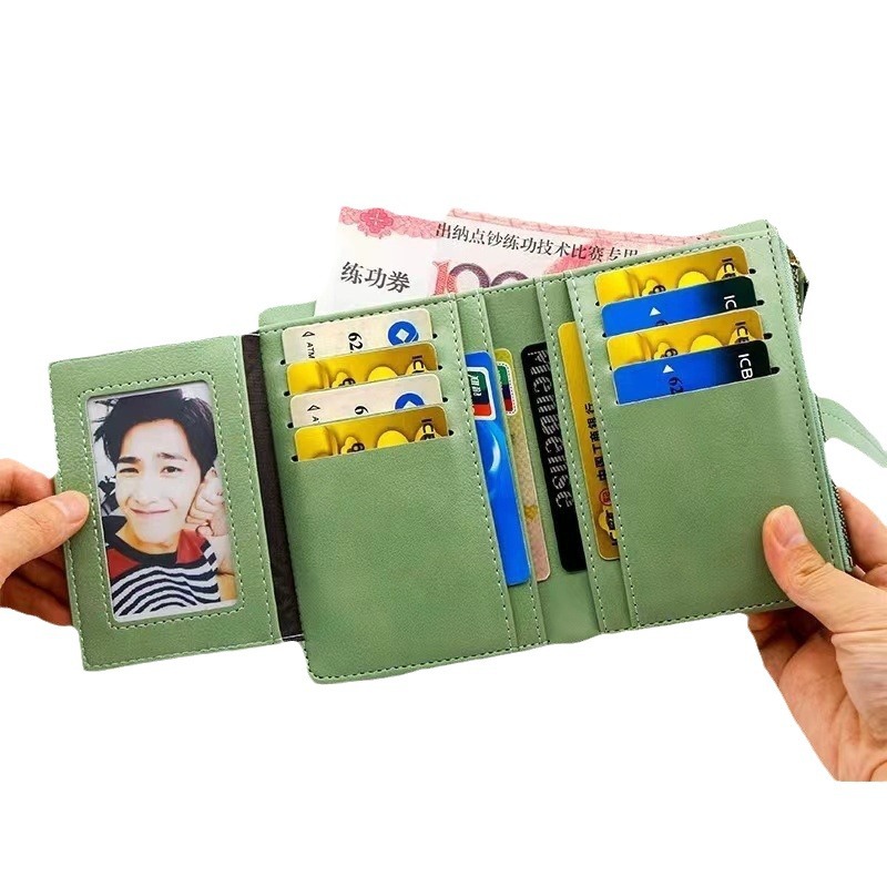 New short cross-border trade women's wallet, Japanese-style small fragrance pu leather zipper money, trendy coin wallet Application Scenario