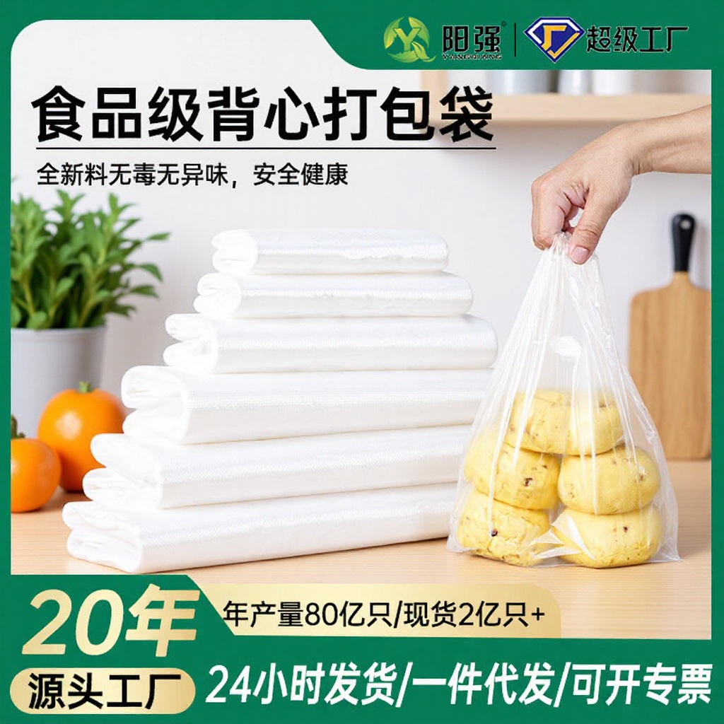 食品级背心打包袋透明塑料袋坚果食品袋挂件包装袋三层真空复合袋网袋真空机真空袋