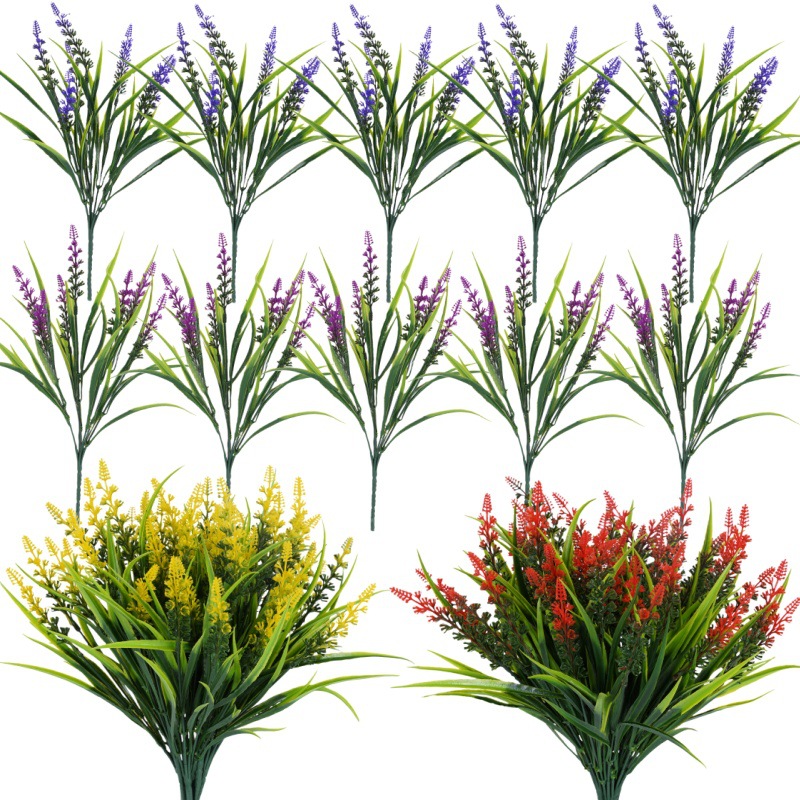 仿真绿植薰衣草把束家居装饰插花摆件摄影道具婚礼用花假花批发