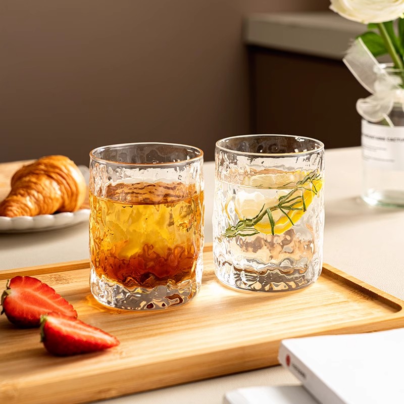 A set of 6 thickened heat-resistant glass cups for home use, including transparent drinking cups, tea cups, milk, juice and beer cups details Picture