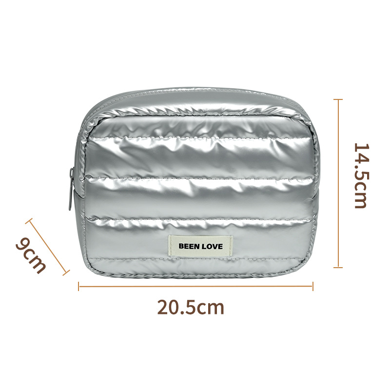 Starlight Portable storage bag, hand-held makeup bag, travel makeup storage bag, large capacity, high appearance level, fluffy, not easy to deform, multiple colors available, portable, large capacity, can store skin care and beauty products Item Picture