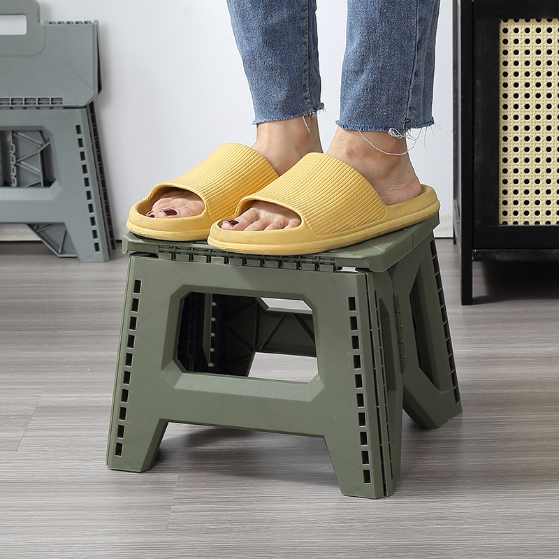 Taburete plegable de plástico taburete de pesca taburete de almacenamiento taburete de mazza cambio de zapatos taburete plegable para el hogar portátil camping stand taburete fábrica Specification image