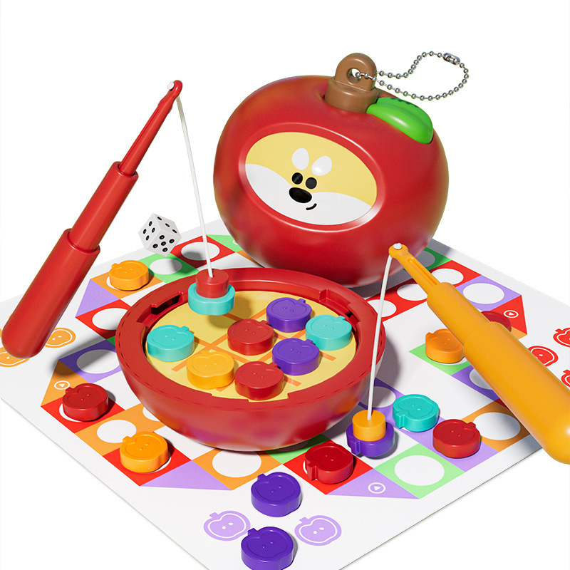 Newch Children's multi-functional board game, Tic-Toh, Flying Chess, Magnetic Fishing, all-in-one indoor tabletop game toy Item Picture