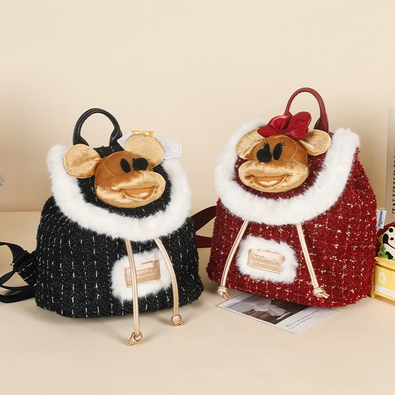 卡通米奇米妮双肩包户外通勤背包男士2025拉杆背包