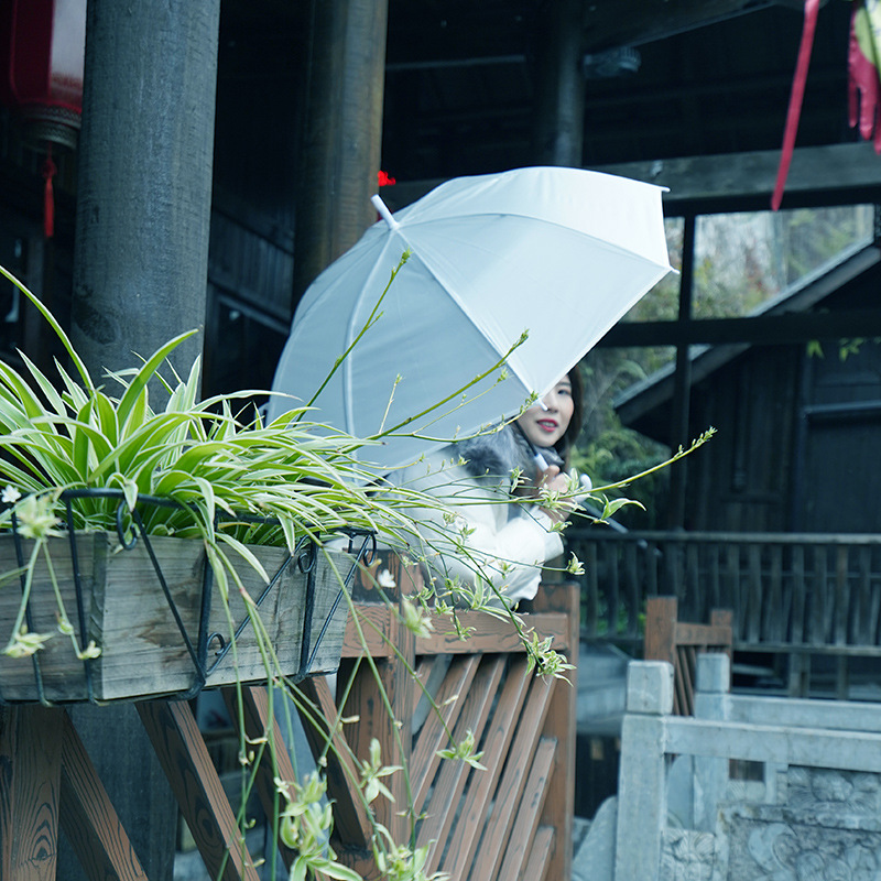 Bulk wholesale of transparent umbrellas, disposable plastic umbrellas, automatic wholesale of transparent umbrellas, long-handled, high-appearation-level umbrellas Application Scenario