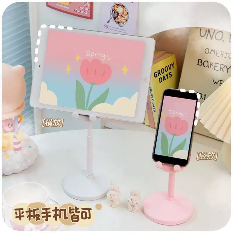 Cross-border cartoon little rabbit desktop phone stand with adjustable height and height for lazy people details Picture