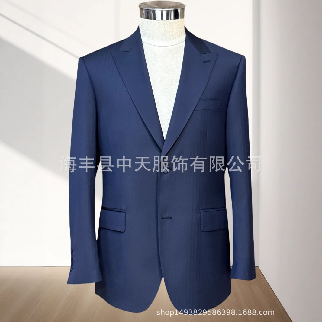 High-end suit, fine dark striped craftsmanship men's suit set. Welcome to consult Specification image
