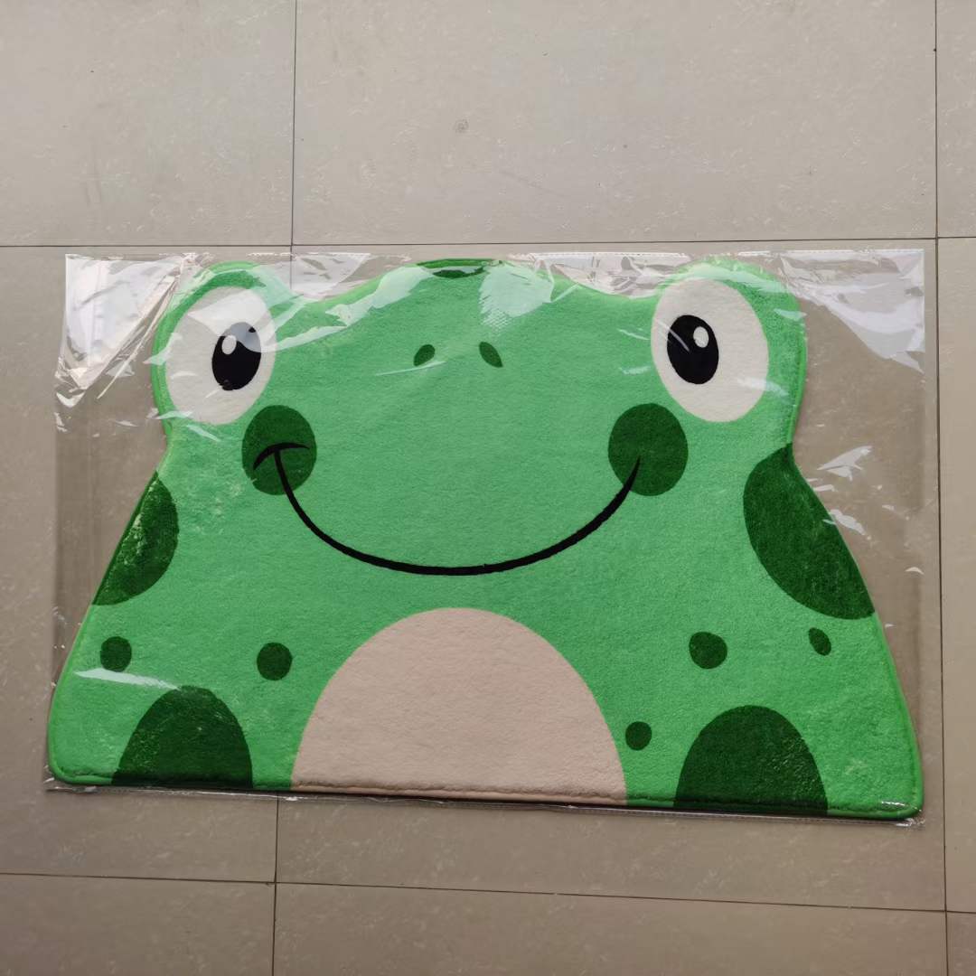 Cute faux cashmere cartoon printed super-fine absorbent foot MATS, bedroom door MATS, bathroom and living room shaped game MATS details Picture