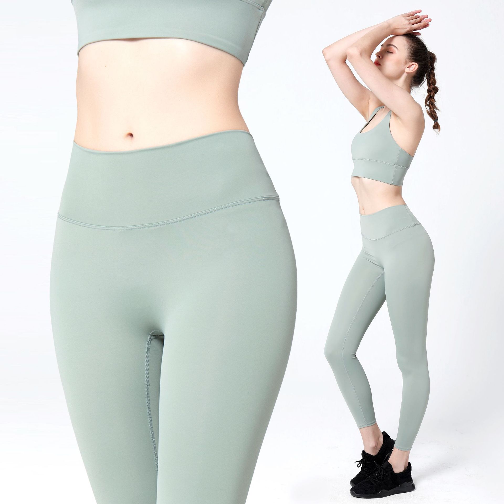 瑜伽裤女高腰欧美/瑜伽裤女短裤/紧身运动裤/运动打底裤/衣服运动套装2025产品图