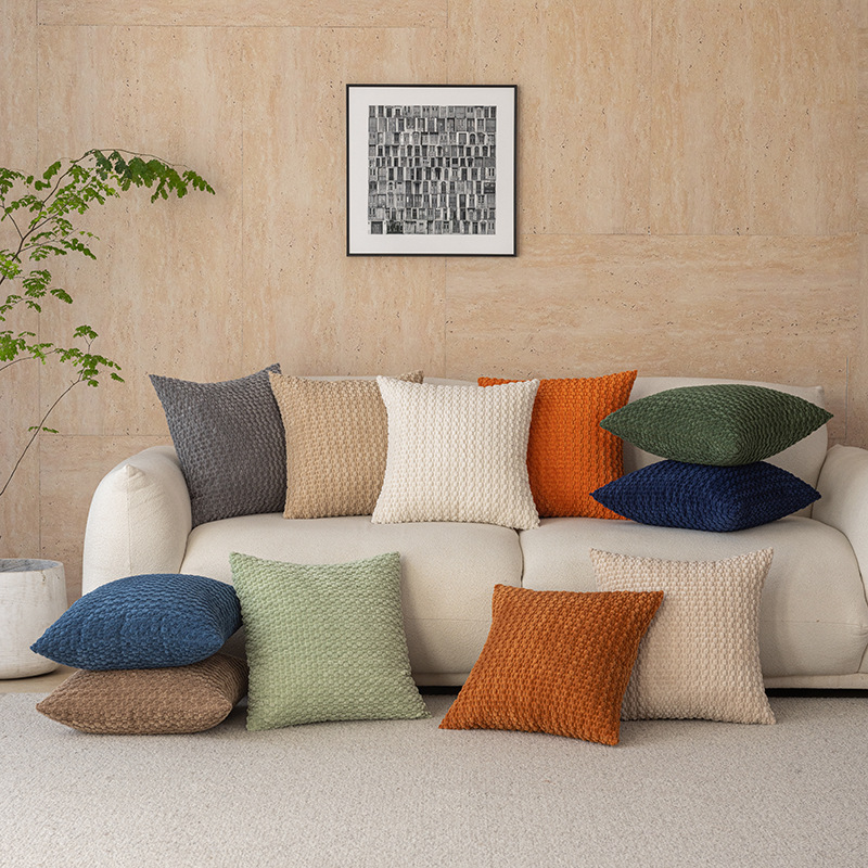 纯色泡泡粒抱枕亚马逊热销抱枕套卧室床头靠垫客厅沙发靠枕套定制产品图