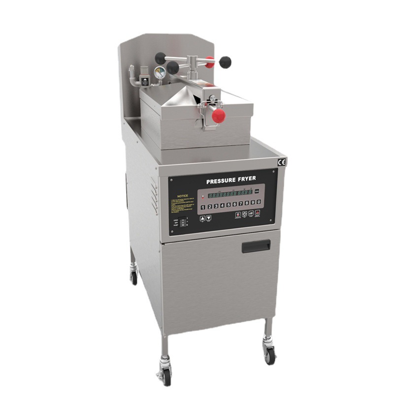 PFE-600 American pressure fryer computer board electric heating gas pressure fried chicken stove with oil filtration system is easy to operate Specification image
