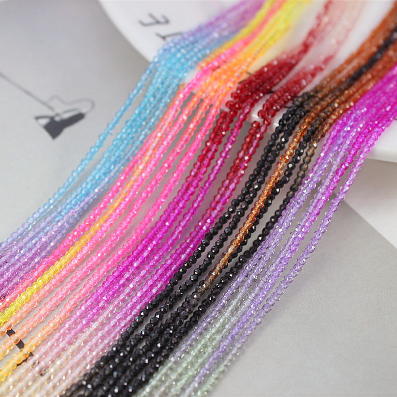 Spinel 2/4mm spherical cut cotton thread glass crystal beads, diy handmade jewelry accessories, tassel materials wholesale Item Picture