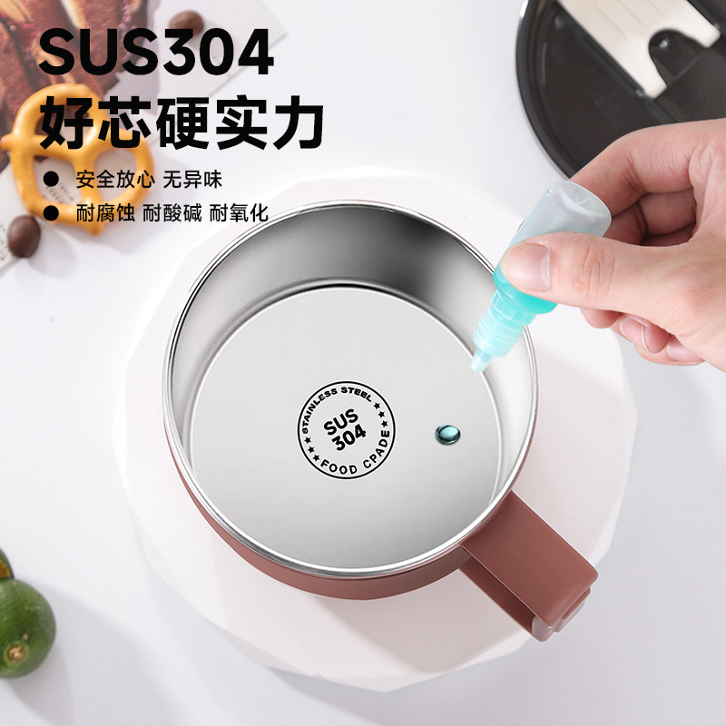 304 stainless steel anti-drop mug with lid, student dormitory milk cup, men's and women's household water cup, office coffee cup Application Scenario