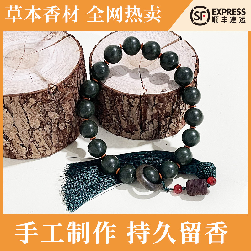 Fabricante al por mayor hexiang beadstring de mano método antiguo natural para refinar hierbas medicinales DIY seis palabras proverbio perlas de buda para hombres y mujeres pulsera Application Scenario