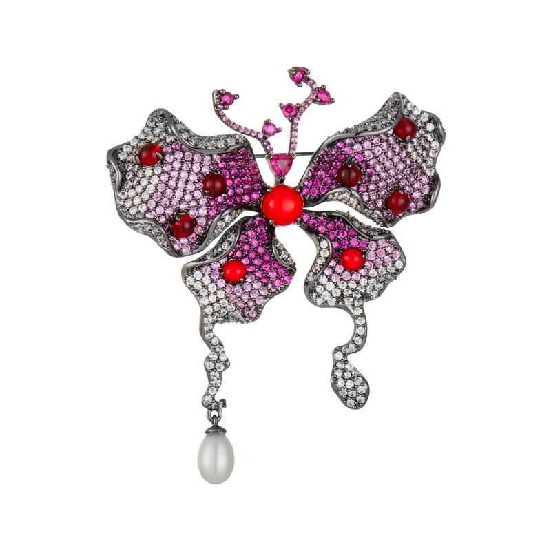 Vintage lujo gradiente butterfly broche aleación de cobre micro zirconitas premium sentido exquisito broche broche burst Item Picture