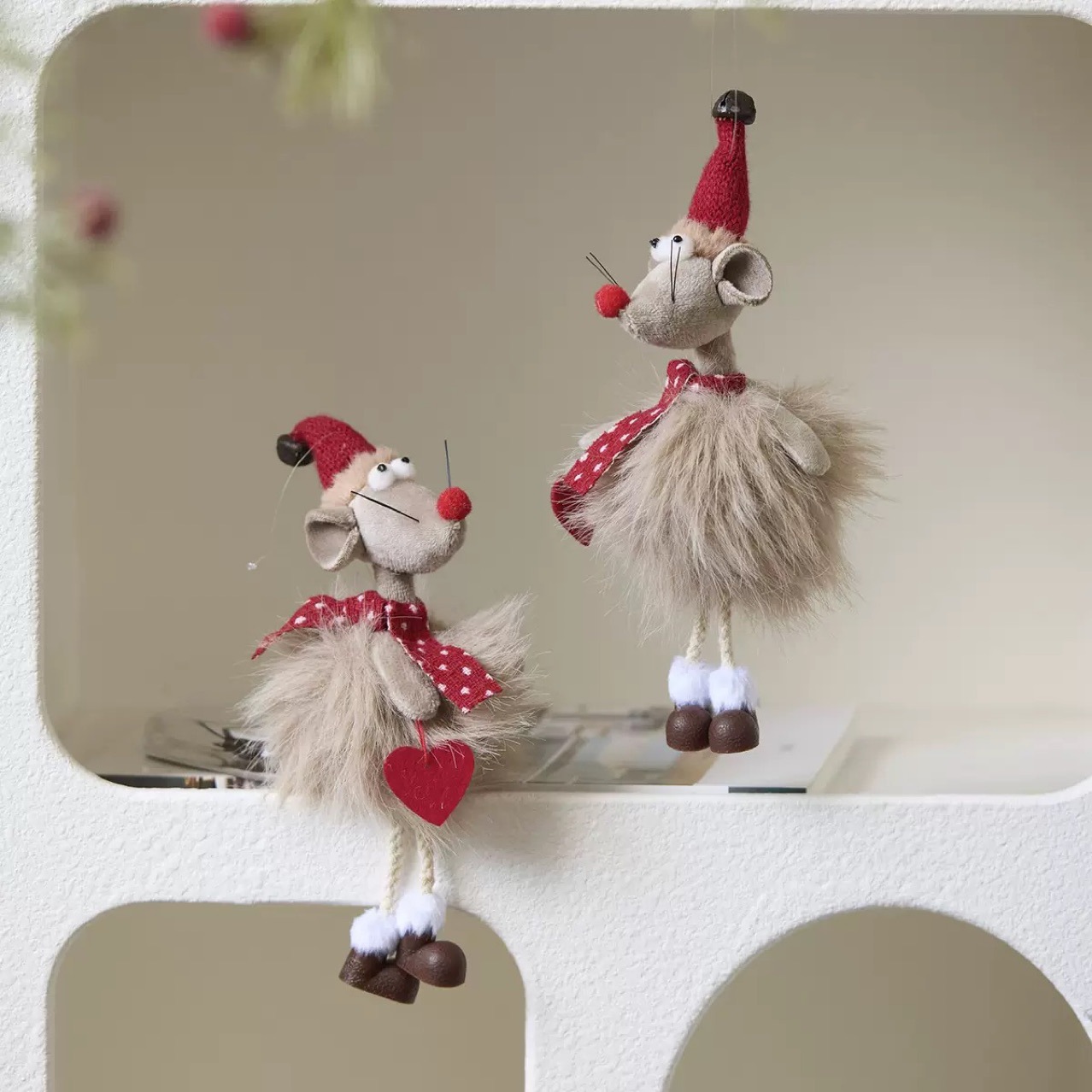 Cross-border new products: ins cute mouse pendants, plush dolls, Christmas tree ornaments, Christmas decorations details Picture