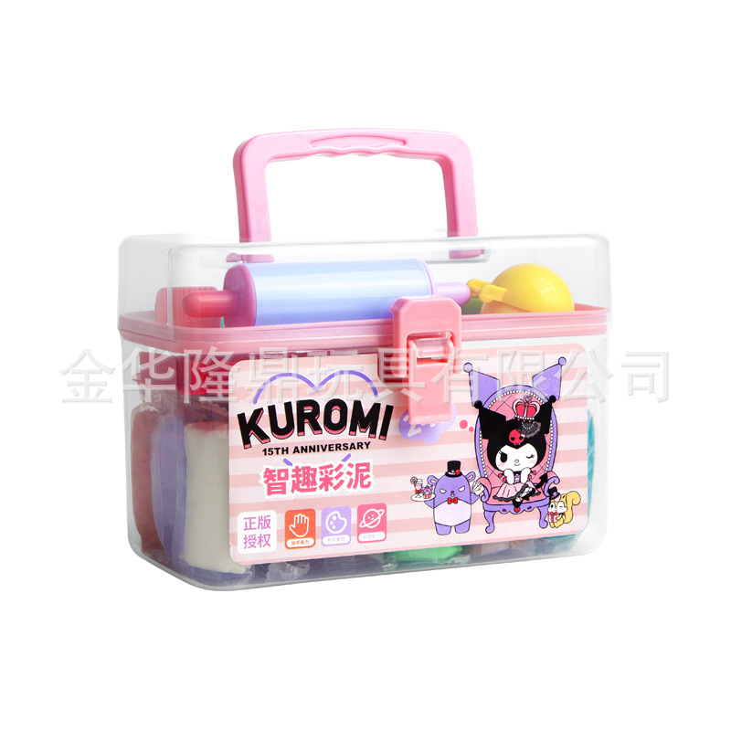 Cartoon Kuromi Bucket Set of Cute Handmade Educational Toys, 24-color clay plasticine set, wholesale from Yiwu manufacturer Item Picture