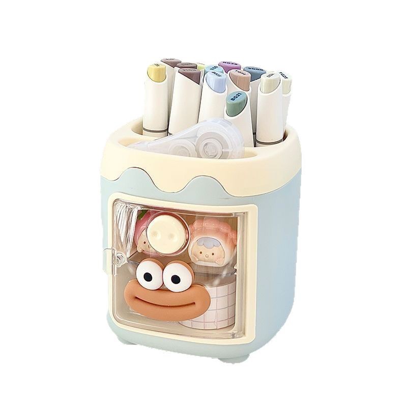 Cute desktop pen holder storage box, student and children's stationery organization and storage rack, desk simple and creative pen holder and pen case Item Picture