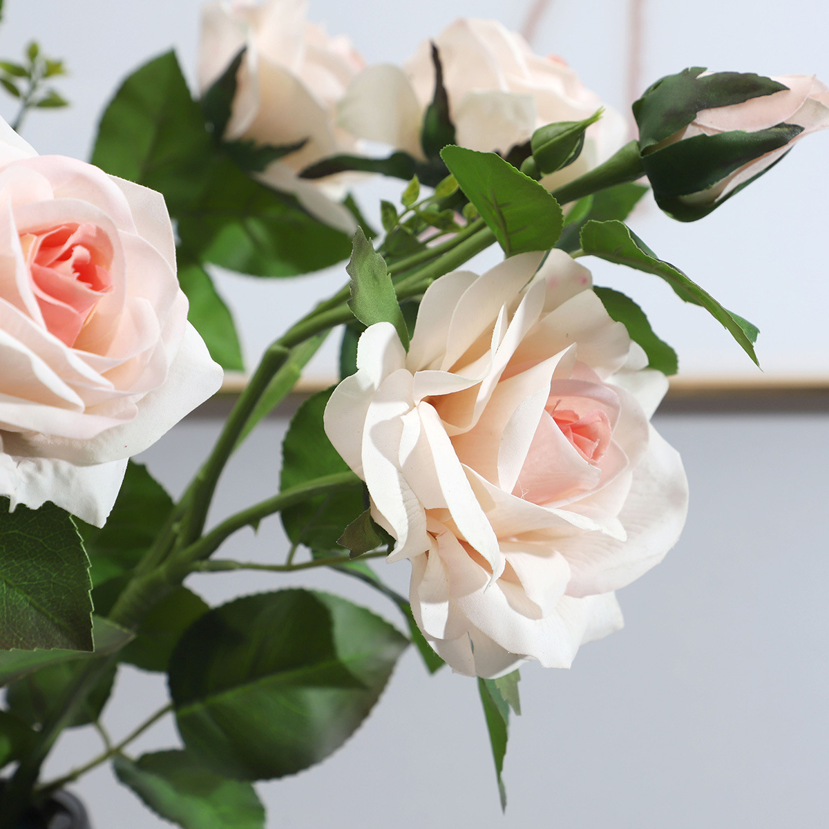 若惜3头手感保湿兰心玫瑰花仿真花家居装饰摄影道具摆件厂家批发产品图