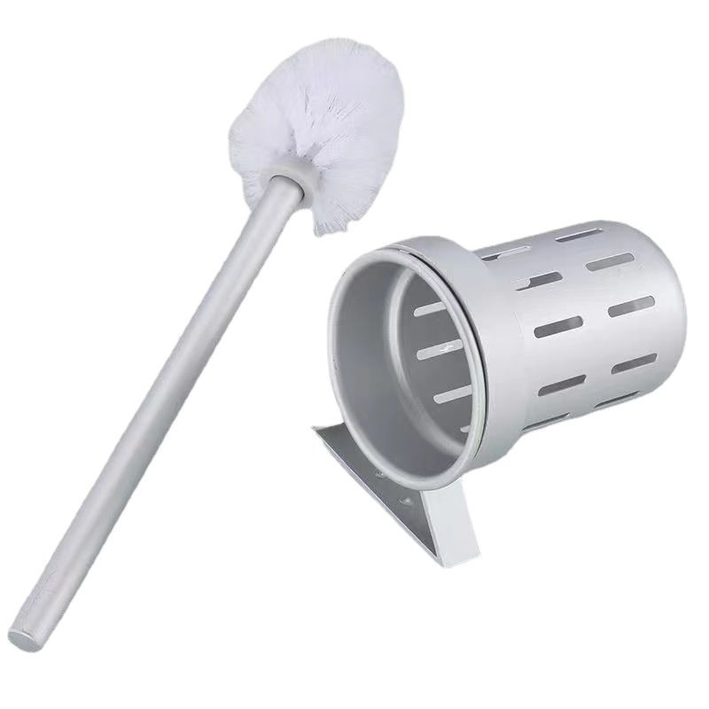 太空铝马桶刷架厕所马桶刷杯免打孔置物架卫生间马桶刷托盘置物架白底实物图