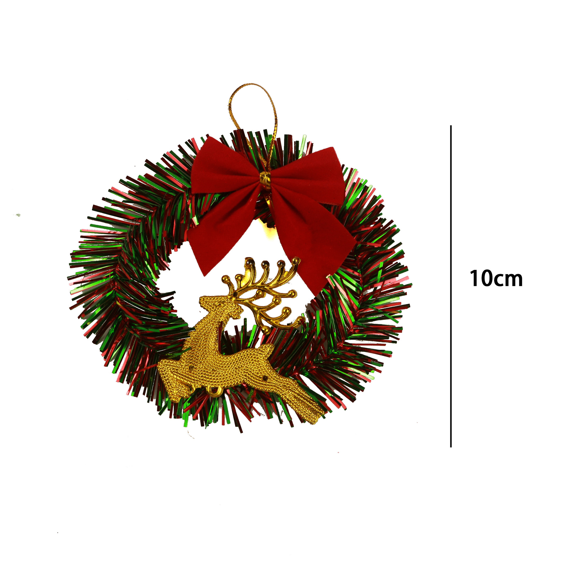 2024 New 10cm Christmas flower ring, wicker ring, Christmas tree decoration, elderly bow, reindeer Christmas pendant Item Picture