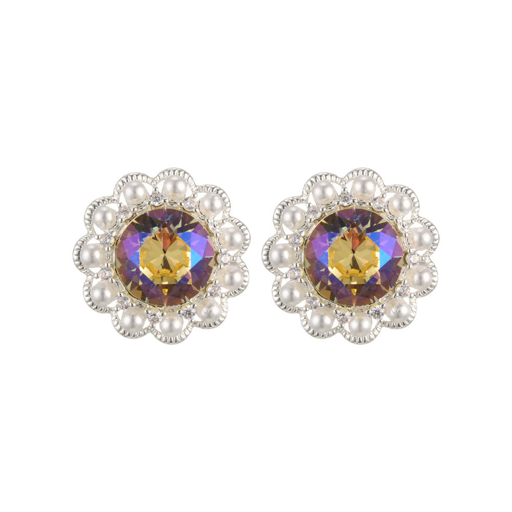 Original design Princess Wave Wave edge round stud earrings, high-end commuter versatile earrings s925 silver needle earrings Item Picture