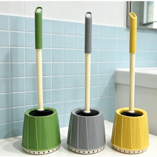No blind spot brush, long-handled soft bristle toilet cleaning brush, household simple and elegant toilet brush set, bathroom cleaning brush, toilet Application Scenario