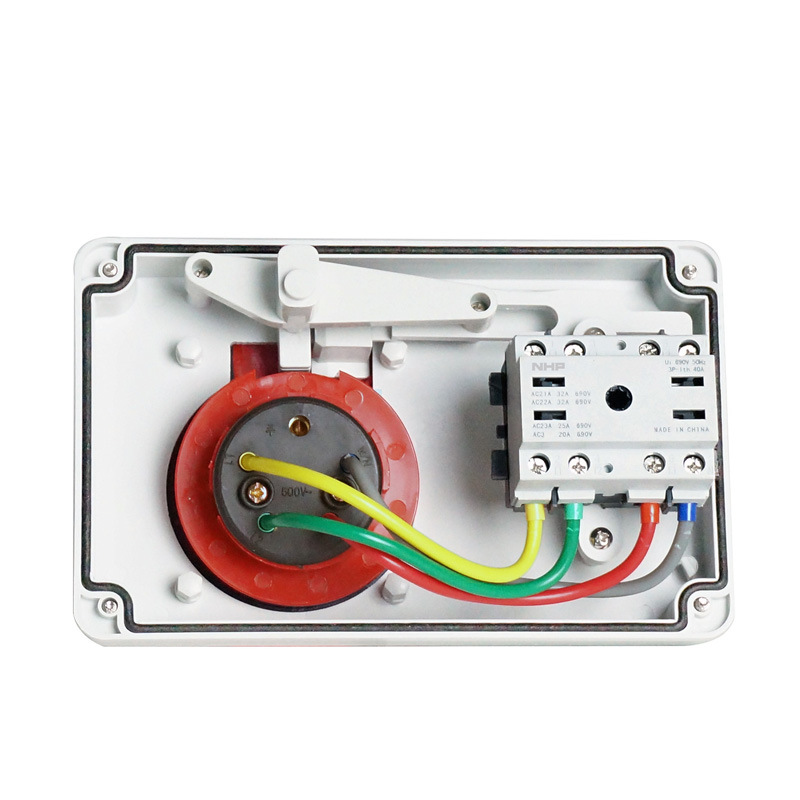 32A mechanical interlock socket box, 345P 380V industrial socket switch box, anti-misoperation shore power plug, waterproof Item Picture