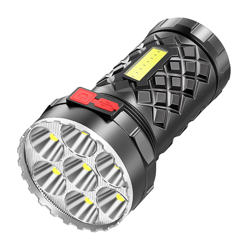 Nueva linterna pequeña 7LED al aire libre hogar portátil recargable con COB side light strong light linterna Item Picture