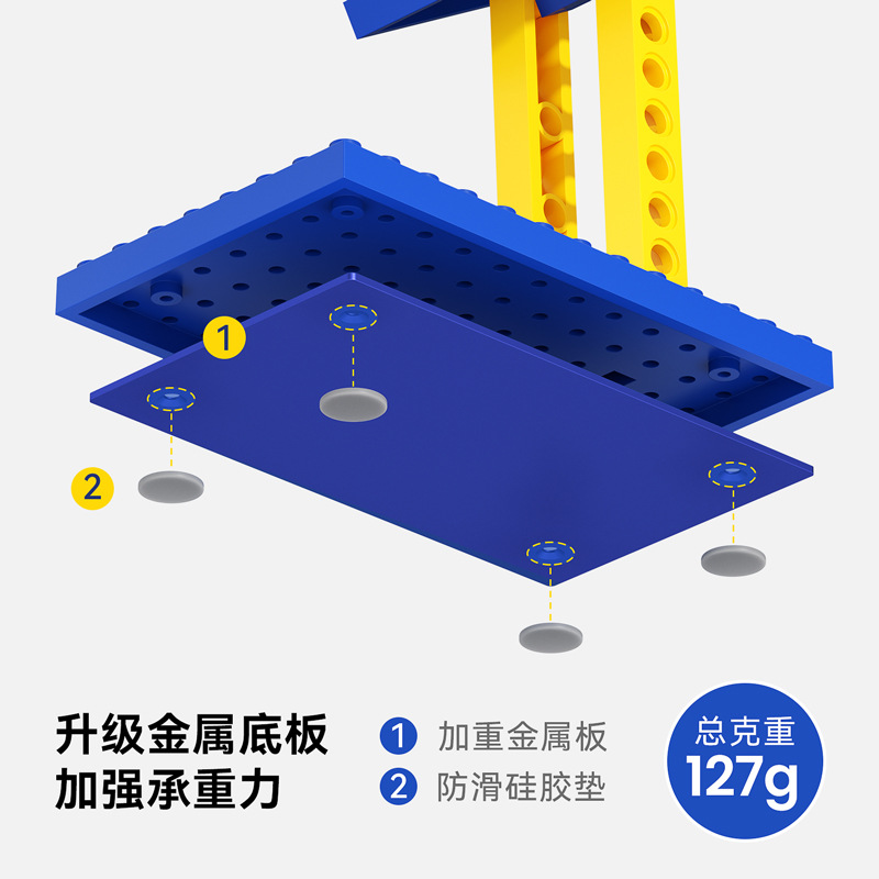 Original cartoon building blocks creative design for mobile phone stand desktop folding lazy phone base, starting from 20 pieces in stock Specification image