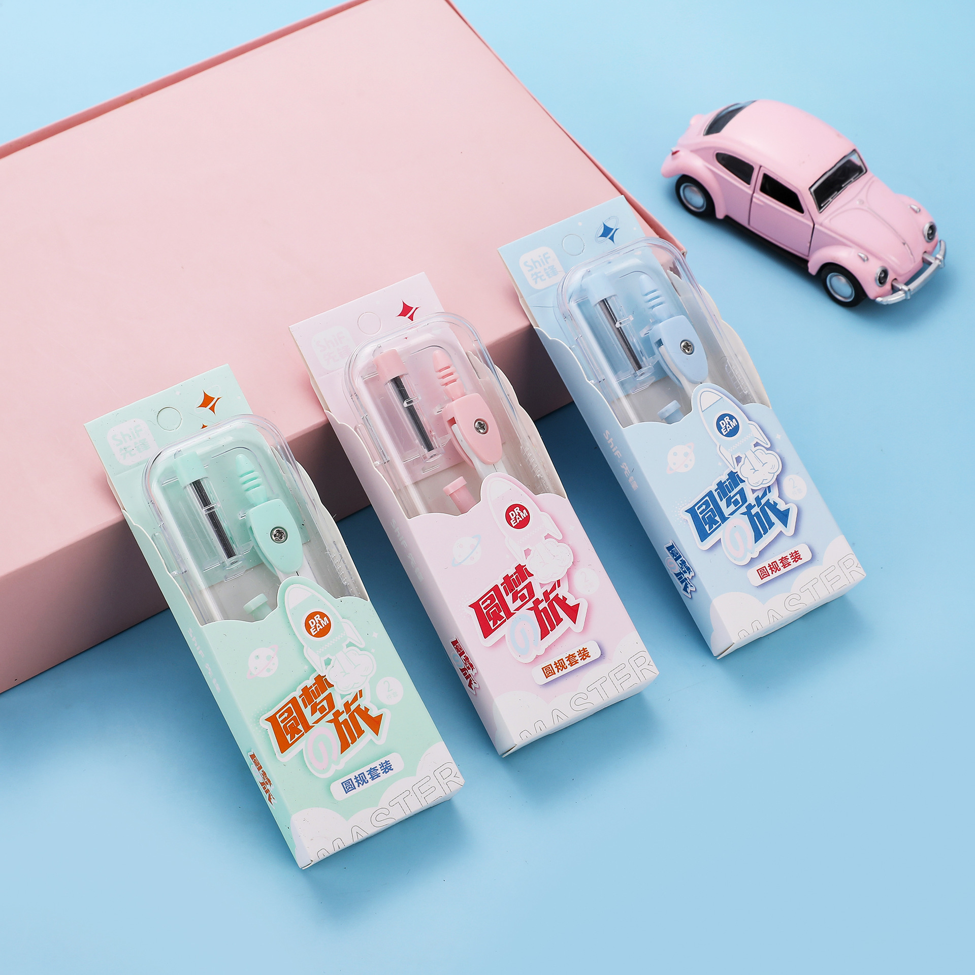 Pioneer 3116 Compass for Primary and Middle School Students' Drawing and Measuring Compass 2-piece Examination Set details Picture