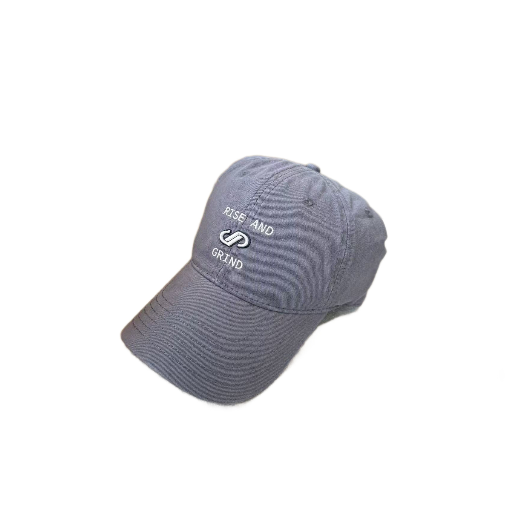 Korean version RISE AND GRIND embroidered baseball cap, versatile for men and women on the street, wide-brimmed sunshade and face-enhancing small baseball cap Item Picture