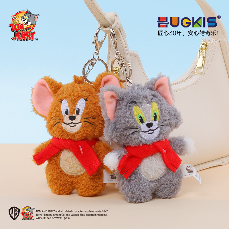 猫和老鼠可爱猫咪发声毛绒玩具挂件奇趣包包挂饰解压发泄解闷神器