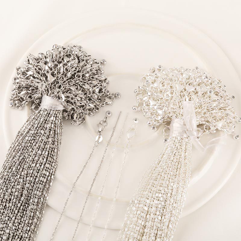 New universal needle necklace, small hole beaded bamboo link chain, 18k gold pearl chain manufacturer wholesale Application Scenario