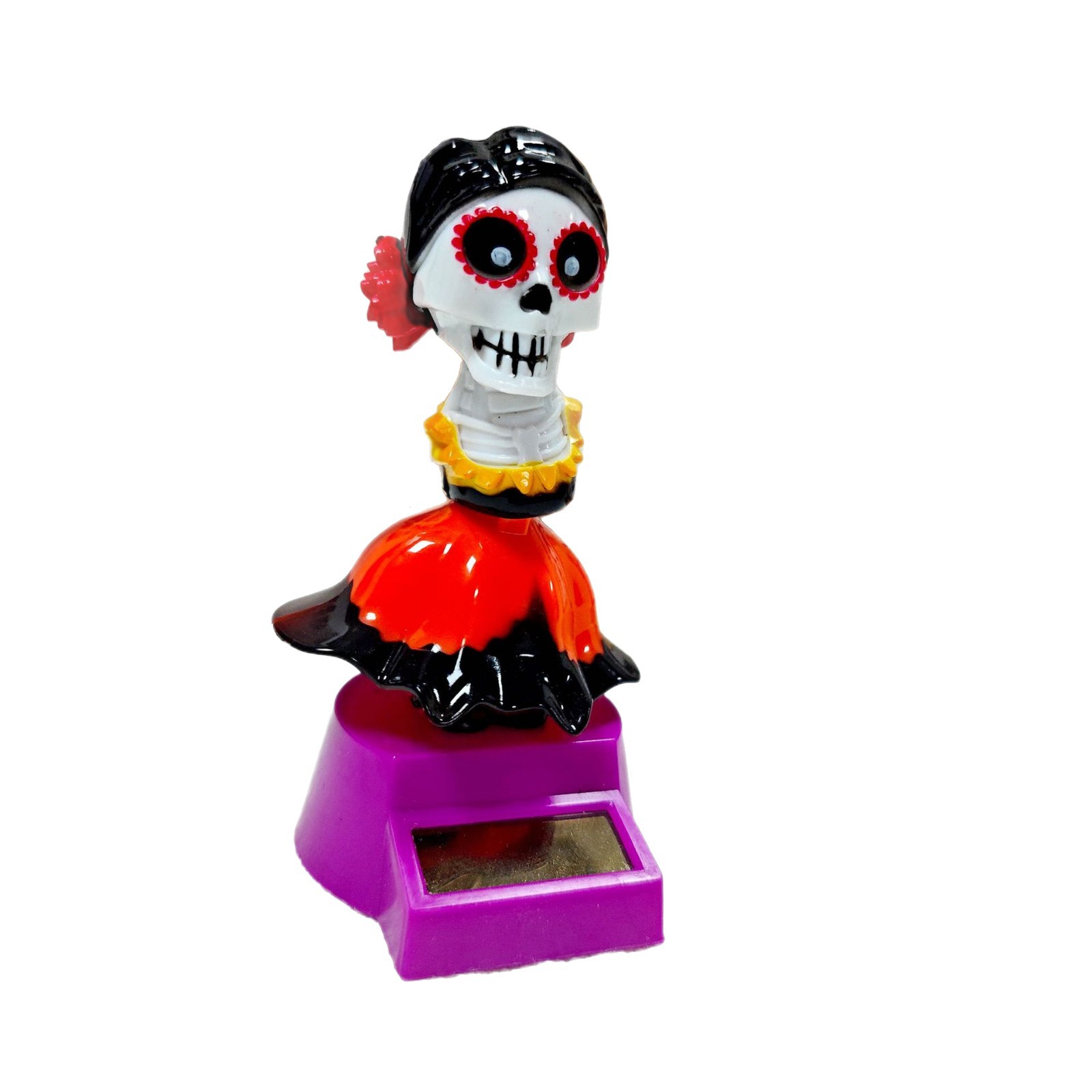 New Halloween car female version skull solar figment, Ghost Festival shaking head doll gift, ABS material manufacturer Item Picture