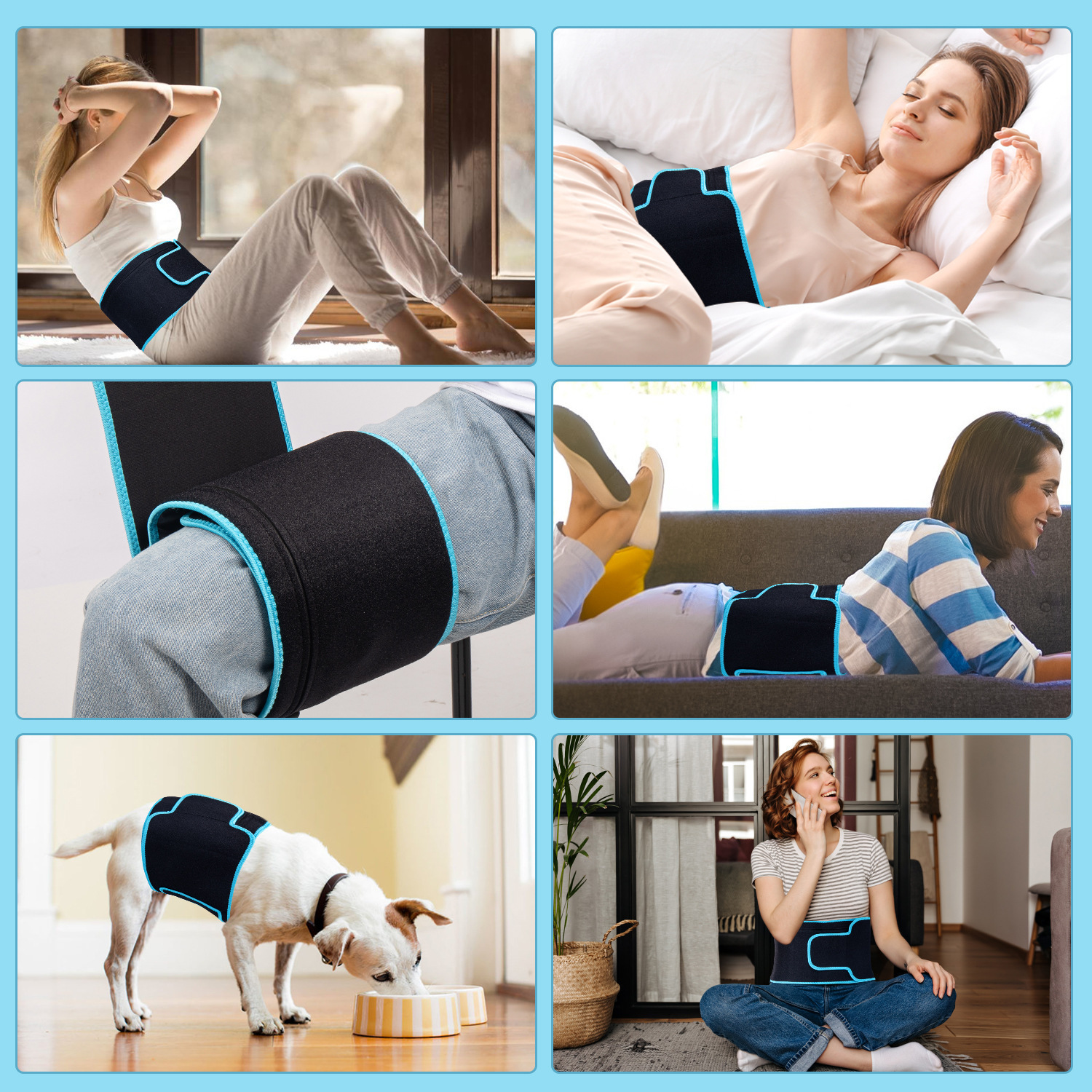 shanilak Red Light Warm Compress Belt, suitable for multi-site hot compress, suitable for home and office use in various scenarios, daily use, hot compress, and abdominal waist pad